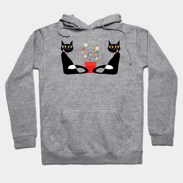 Two Cats With Flowers Hoodie by JeanGregoryEvans1